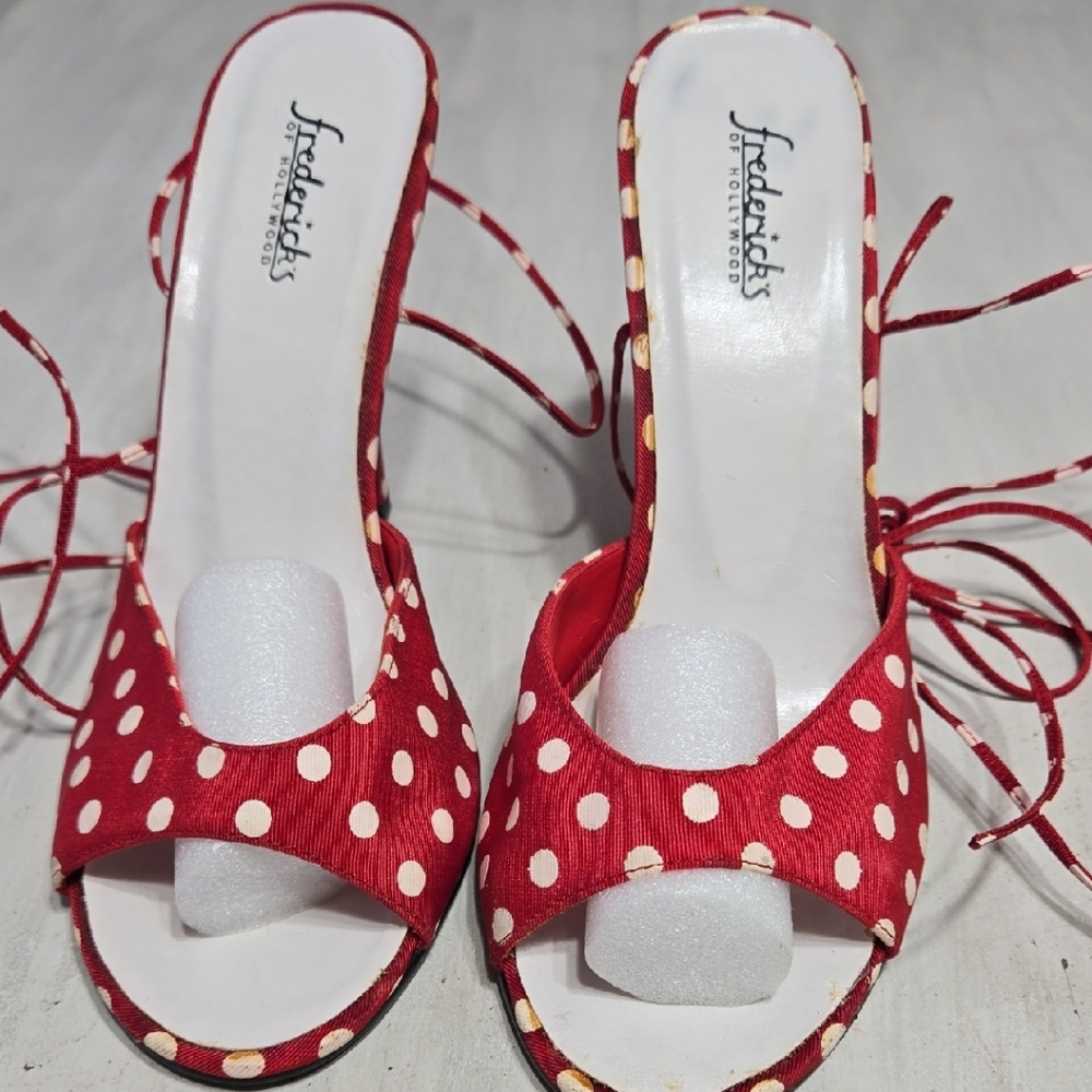 Red Polka Dot Women's Heels